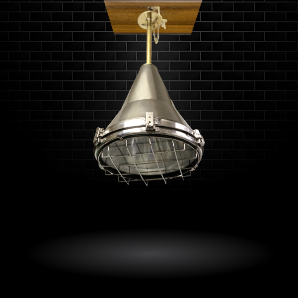 Vintage Style Industrial Silver Conical Ceiling Pendant Ship Light